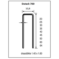Dutack nieten 700 serie 35 mm [10.000] beitelvormige punt gegalvaniseerd geharst