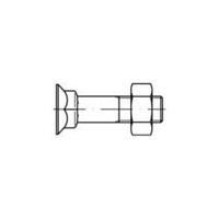 toolcraft Verzonken schroeven met vierkante hals M10 45 mm Buitenzeskant (inbus) DIN 608 Staal 100 stuks