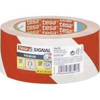 TESA Markeringstape Premium 50 mm x 66 m. rood/wit (rol 66 meter)
