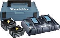 Makita Power Source Kit Li 18V mit 2x BL1850B Akku 5,0Ah + DC18RD Doppelladegerät + Makpac ( 197629-2 )