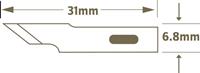 toolcraft Cuttermesser-Ersatzklinge 39.4 mm, 37 mm, 36.5 mm, 35.7 mm, 35.3 mm, 31mm Stahl Silber