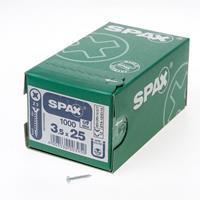 Spax Spaanplaatschroef platverzonken kop verzinkt pozidriv 3.5x25mm (per 1000 stuks)