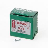 Spax Spaanplaatschroef cilinderkop verzinkt T-Star T10 3.0x12mm (per 200 stuks)