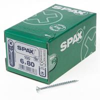 Spax Senkkopf, Kreuzschlitz Z, Vollgewinde 6,0 x 80 mm, 100 Stück