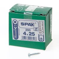 Spax Spaanplaatschroef platverzonken kop verzinkt pozidriv 4.0x25mm (per 200 stuks)