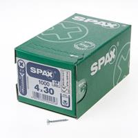 Spax Spaanplaatschroef platverzonken kop verzinkt pozidriv 4.0x30mm (per 1000 stuks)