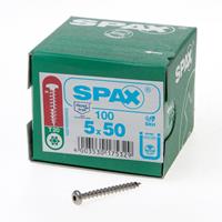 Spax Spaanplaatschroef cilinderkop RVS T-Star T20 5.0x50mm (per 100 stuks)