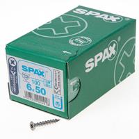 Spax Spaanplaatschroef platverzonken kop RVS pozidriv 6.0x50mm (per 100 stuks)