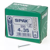 Spax Spaanplaatschroef platverzonken kop verzinkt pozidriv 4.0x35mm (per 200 stuks)