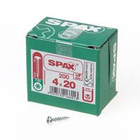 Spax Spaanplaatschroef cilinderkop verzinkt T-Star T20 4.0x20mm (per 200 stuks)