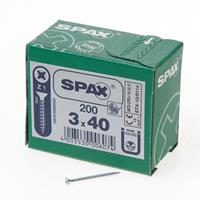 Spax Spaanplaatschroef platverzonken kop verzinkt pozidriv 3.0x40mm (per 200 stuks)