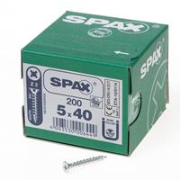 Spax Spaanplaatschroef platverzonken kop verzinkt pozidriv 5.0x40mm (per 200 stuks)