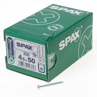 Spax Spaanplaatschroef platverzonken kop verzinkt T-Star T20 4.5x50mm (per 200 stuks)