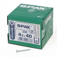 Spax Spaanplaatschroef platverzonken kop verzinkt pozidriv 4.5x40mm (per 200 stuks)