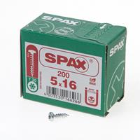 Spax Spaanplaatschroef cilinderkop verzinkt T-Star T20 5.0x16mm (per 200 stuks)