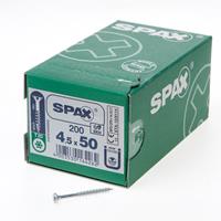 SPAX Universalschraube 4,5 x 50 mm 200 Stk. TORX T-STAR plus T20 WIROX Senkkopf Teilgewinde 4Cut-Spitze 0191010450503