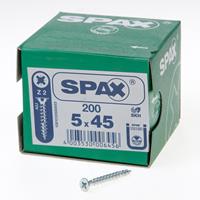 Spax Spaanplaatschroef platverzonken kop verzinkt pozidriv 5.0x45mm (per 200 stuks)