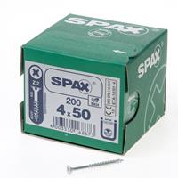 Spax Spaanplaatschroef platverzonken kop verzinkt pozidriv deeldraad 4.0x50mm (per 500 stuks)
