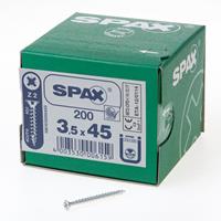 Spax Spaanplaatschroef platverzonken kop verzinkt pozidriv 3.5x45mm (per 200 stuks)