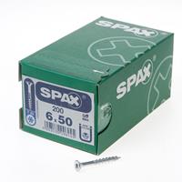 Spax Spaanplaatschroef platverzonken kop verzinkt T-Star T30 deeldraad 6.0x50mm (per 200 stuks)