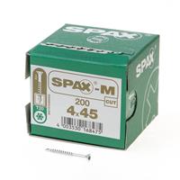 Spax m MDF Spaanplaatschroef met boorpunt verzinkt T-Star T20 deeldraad 4.0x45mm (per 200 stuks)