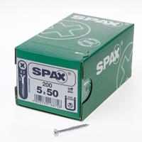 Spax Spaanplaatschroef platverzonken kop verzinkt pozidriv deeldraad 5.0x50mm (per 500 stuks)