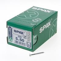 Spax Spaanplaatschroef platverzonken kop verzinkt T-Star T20 deeldraad 5.0x50mm (per 200 stuks)
