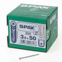Spax Spaanplaatschroef platverzonken kop verzinkt pozidriv 3.5x50mm (per 200 stuks)