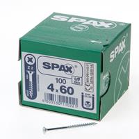 Spax Spaanplaatschroef platverzonken kop verzinkt pozidriv deeldraad 4.0x60mm (per 100 stuks)