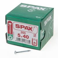 Spax Spaanplaatschroef cilinderkop verzinkt T-Star T20 5.0x40mm (per 200 stuks)