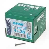 Spax Spaanplaatschroef platverzonken kop RVS pozidriv 4.5x35mm (per 200 stuks)