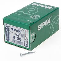 Spax Spaanplaatschroef platverzonken kop verzinkt pozidriv 6.0x50mm (per 100 stuks)