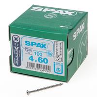 Spax Spaanplaatschroef platverzonken kop RVS pozidriv 4.0x60mm (per 100 stuks)