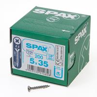 Spax Spaanplaatschroef platverzonken kop RVS pozidriv 5.0x35mm (per 200 stuks)