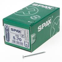 Spax Spaanplaatschroef platverzonken kop verzinkt pozidriv 5.0x70mm (per 100 stuks)
