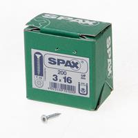 Spax Spaanplaatschroef platverzonken kop verzinkt T-Star T10 3.0x16mm (per 200 stuks)