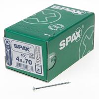 Spax Spaanplaatschroef platverzonken kop verzinkt pozidriv 4.5x70mm (per 100 stuks)