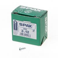 Spax Spaanplaatschroef platverzonken kop verzinkt T-Star T10 3.0x12mm (per 200 stuks)