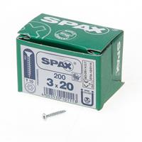 Spax Spaanplaatschroef platverzonken kop verzinkt T-Star T10 3.0x20mm (per 200 stuks)