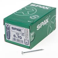 Spax Spaanplaatschroef platverzonken kop verzinkt pozidriv 6.0x70mm (per 100 stuks)