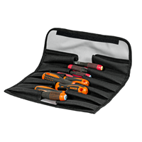Bahco - werkzeug-rolltasche. schwarz mit orange