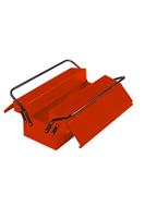 Metall-Werkzeugkasten mit drei Fächern und Verriegelungsmöglichkeit, 270 mm x 210 mm x 335 mm, orange, 3 Fächer - Bahco