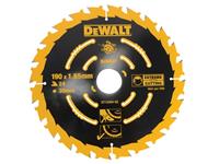 DeWalt DT10304 Extreme Cirkelzaagblad - 190 x 30 x 24T - Hout (Met nagels)