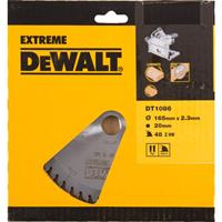 DeWalt DT1086 Extreme Cirkelzaagblad - 165 x 20 x 48T - Hout / Laminaat
