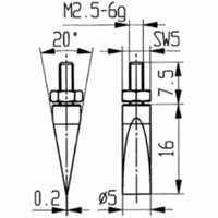 Käfer Messeinsatz Stahl Abbildung 20/ 5,0 mm - KAFER