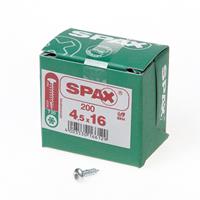 SPAX Spaanplaatschroef voldraad Bolkop met Torx 4.5x16mm Staal Elektrolytisch verzinkt