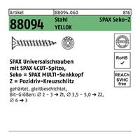 SPAX Schrauben SeKo Kreuzschlitz Z 3,0x 16 Yellox HP (Inh. 1000 Stück)