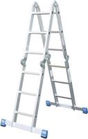 KRAUSE Aluminium universele ladder met scharnier Stabilo, 4 x 4 sporten