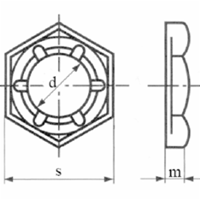 DIN7967 M10 verzinkt Sicherungsmutter (Palmutter) - VASALAT