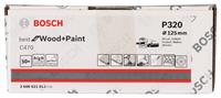 Bosch Schleifblatt C470, 125 mm, 320, Multilochung, Klett, 50er-Pack, Best for Wood and Paint